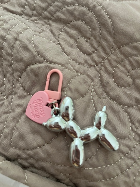 Moschino Handbags - Moschino Pink and Silver Balloon Dog Key Charm